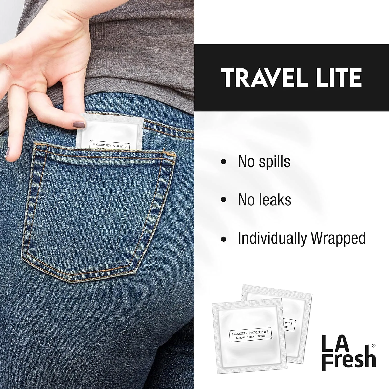 La Fresh Hotel Premium Paraben-Free Makeup Remover Wipes - White, With Light Flora Scent 8x6" Wet Wipes - 500 Wipes, Skin Care Travel Essentials