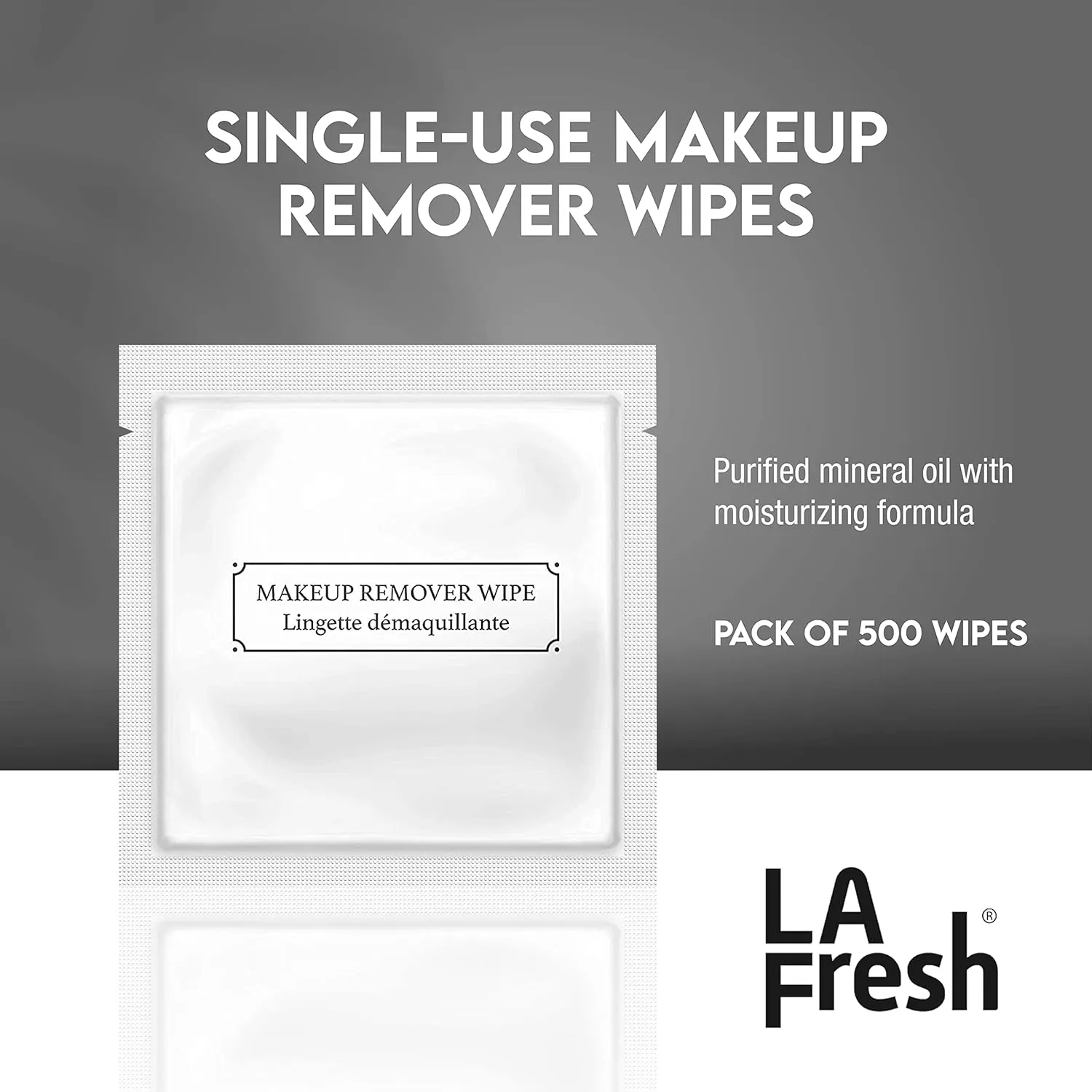 La Fresh Hotel Premium Paraben-Free Makeup Remover Wipes - White, With Light Flora Scent 8x6" Wet Wipes - 500 Wipes, Skin Care Travel Essentials
