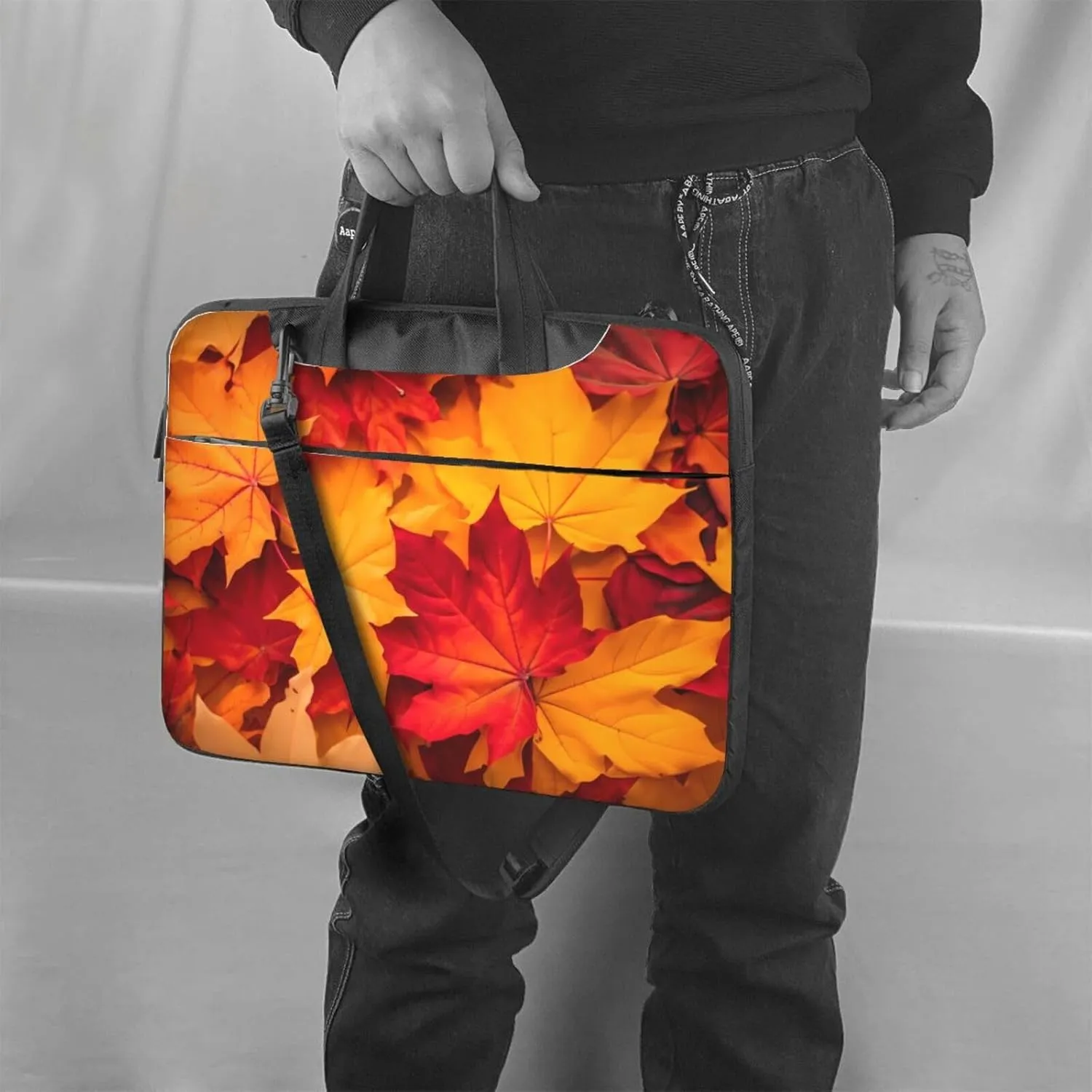 Laptop Bag fit,Thanksgiving Turkey Pumpkin Harvest Handbag CrossbodyBag, Suitable for Office School Travel