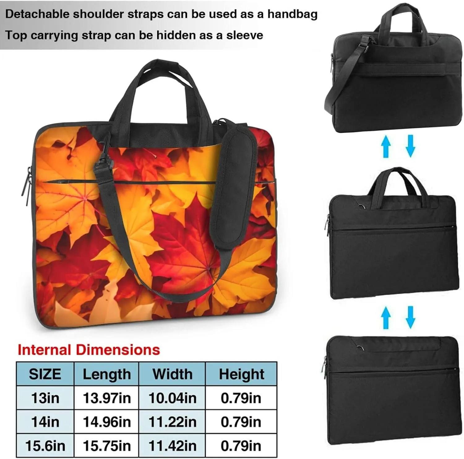 Laptop Bag fit,Thanksgiving Turkey Pumpkin Harvest Handbag CrossbodyBag, Suitable for Office School Travel