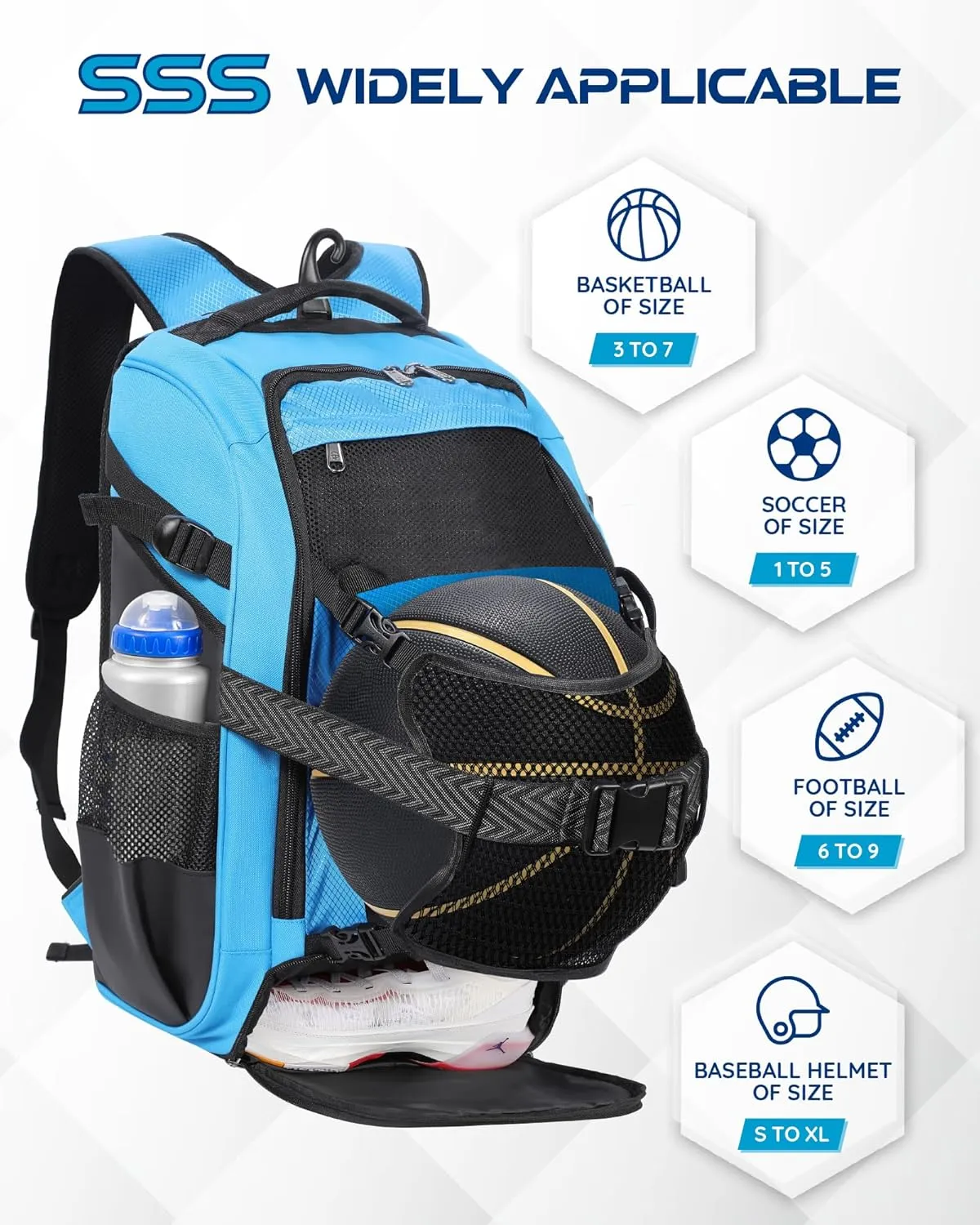 Large Baseball Backpack for Adult Youth 42L Softball Bat Bag with Detachable Adjustable Helmet Mesh Pocket Fit Basketball Soccer Volleyball Baseball Equipment Bag for Men Women 12  Boys Girls