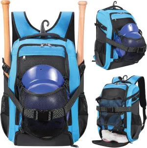 Large Baseball Backpack for Adult Youth 42L Softball Bat Bag with Detachable Adjustable Helmet Mesh Pocket Fit Basketball Soccer Volleyball Baseball Equipment Bag for Men Women 12  Boys Girls