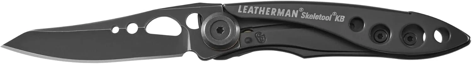 LEATHERMAN, Skeletool KB Pocketknife with Straight Edge, Stainless Steel Blade and Bottle Opener, Onyx