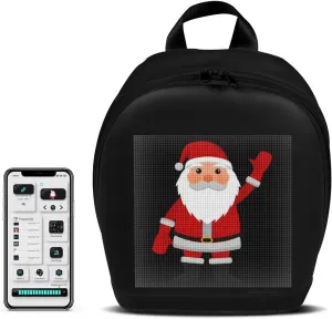 LED Backpack,LED Backpack with Programmable Full Color Display,Ideal gift for birthday/Christmas T6(black)