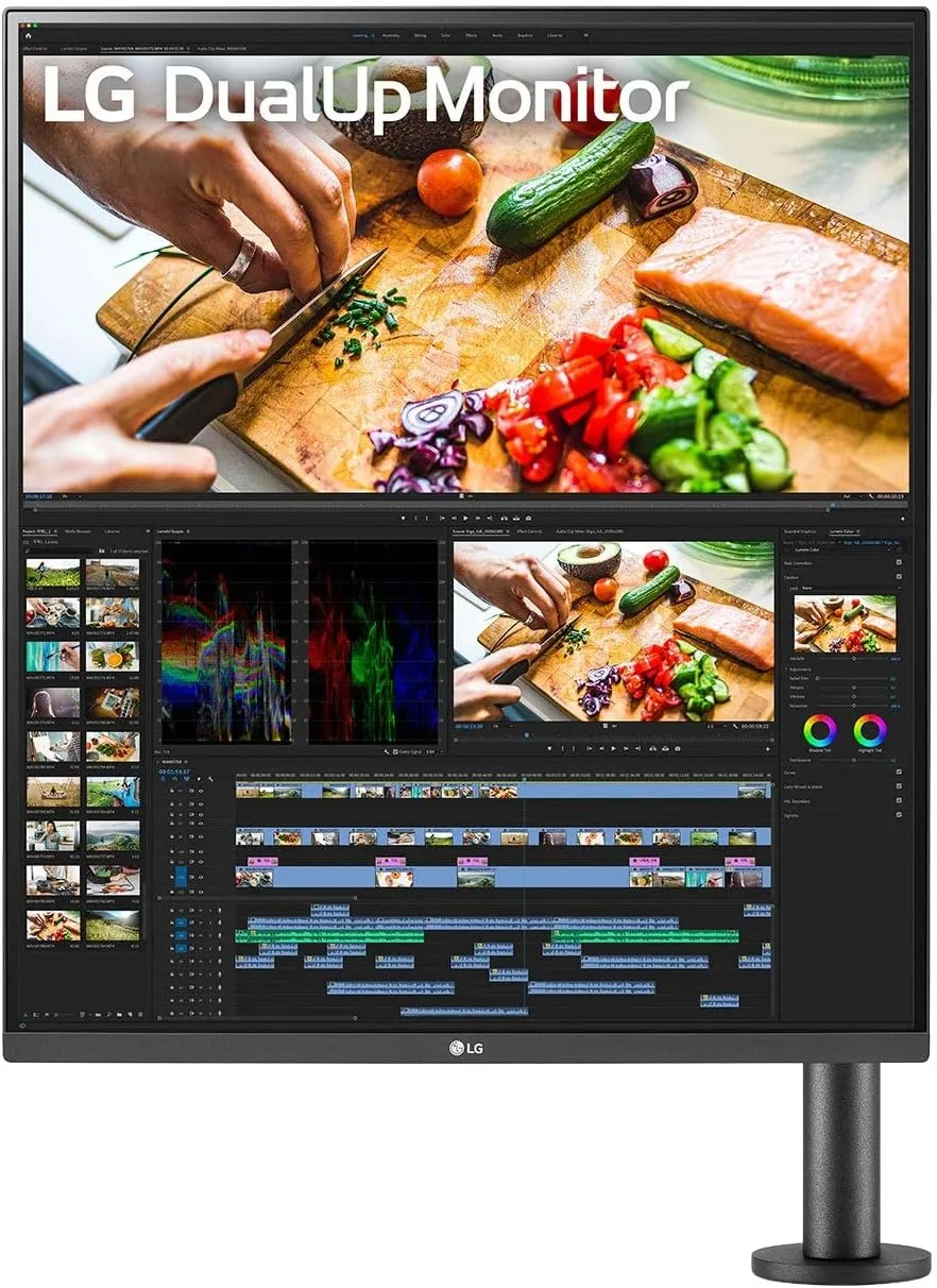 LG 28MQ780-B 28 Inch SDQHD (2560 x 2880) Nano IPS DualUp Monitor with Ergo Stand, DCI-P3 98% (Typ.) with HDR10, USB Type-C (90W PD) - Black