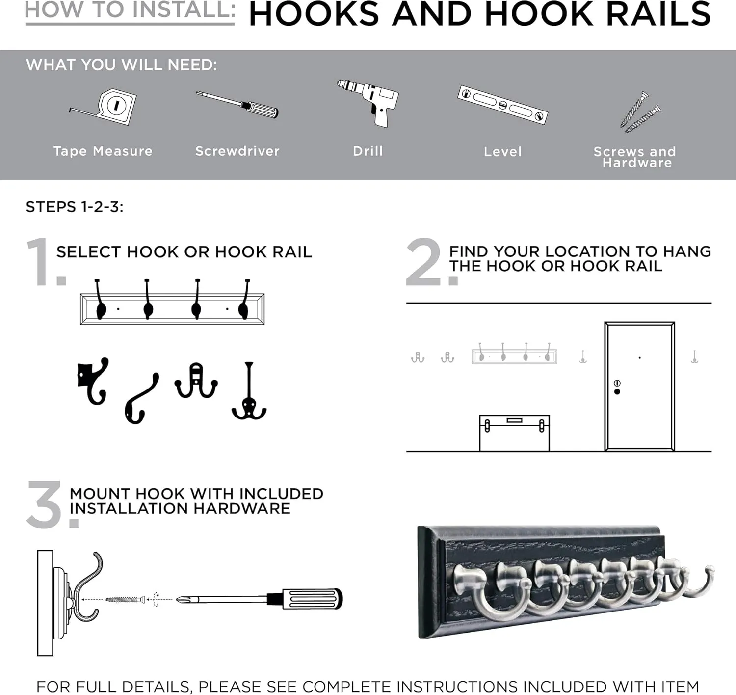 Liberty Hardware 129848 Wall Mounted Coat Rack with 5 Decorative Hooks, 27-Inch, Satin Nickel and White