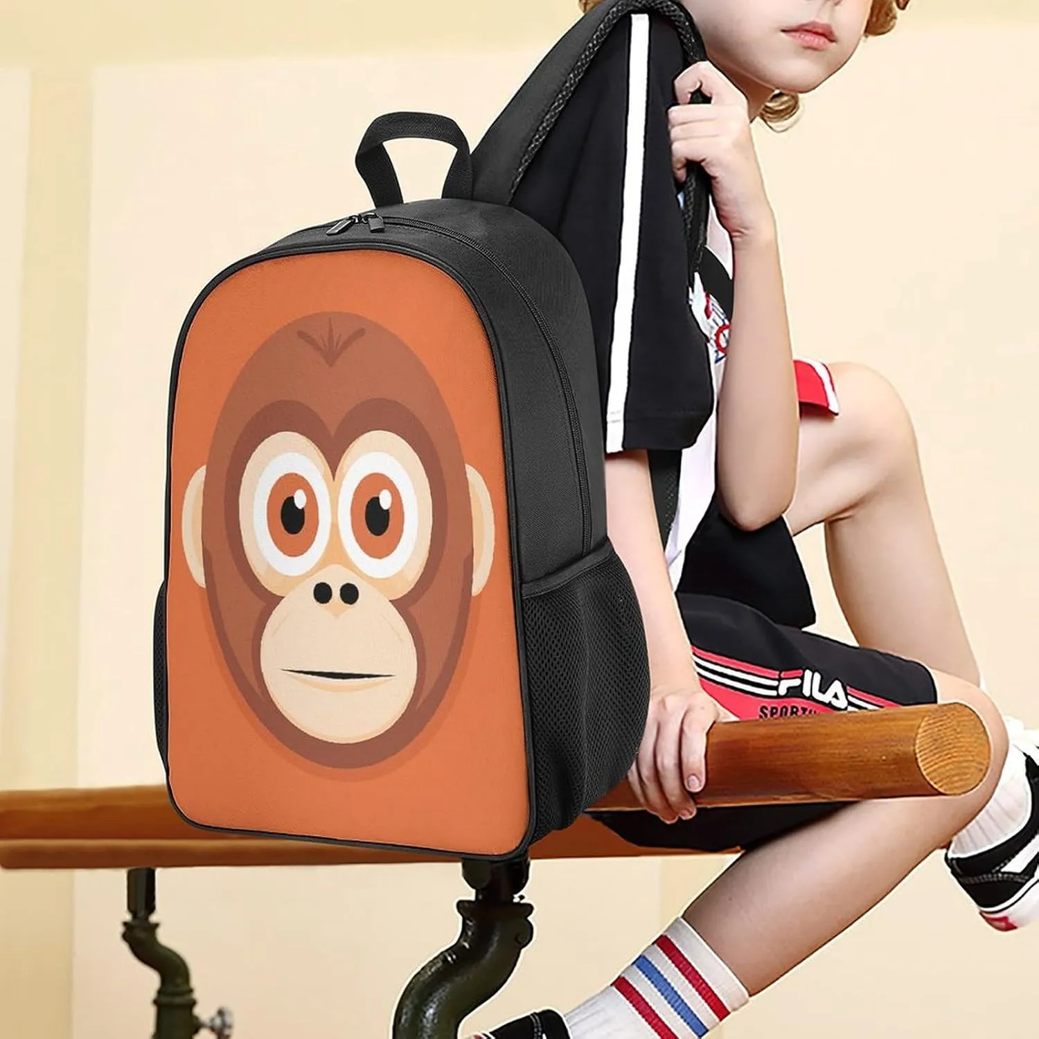 Lightweight Backpacks Cute Travel Bag Durable Big Face Monkey Printing Small Travel Backpack For Women & Men