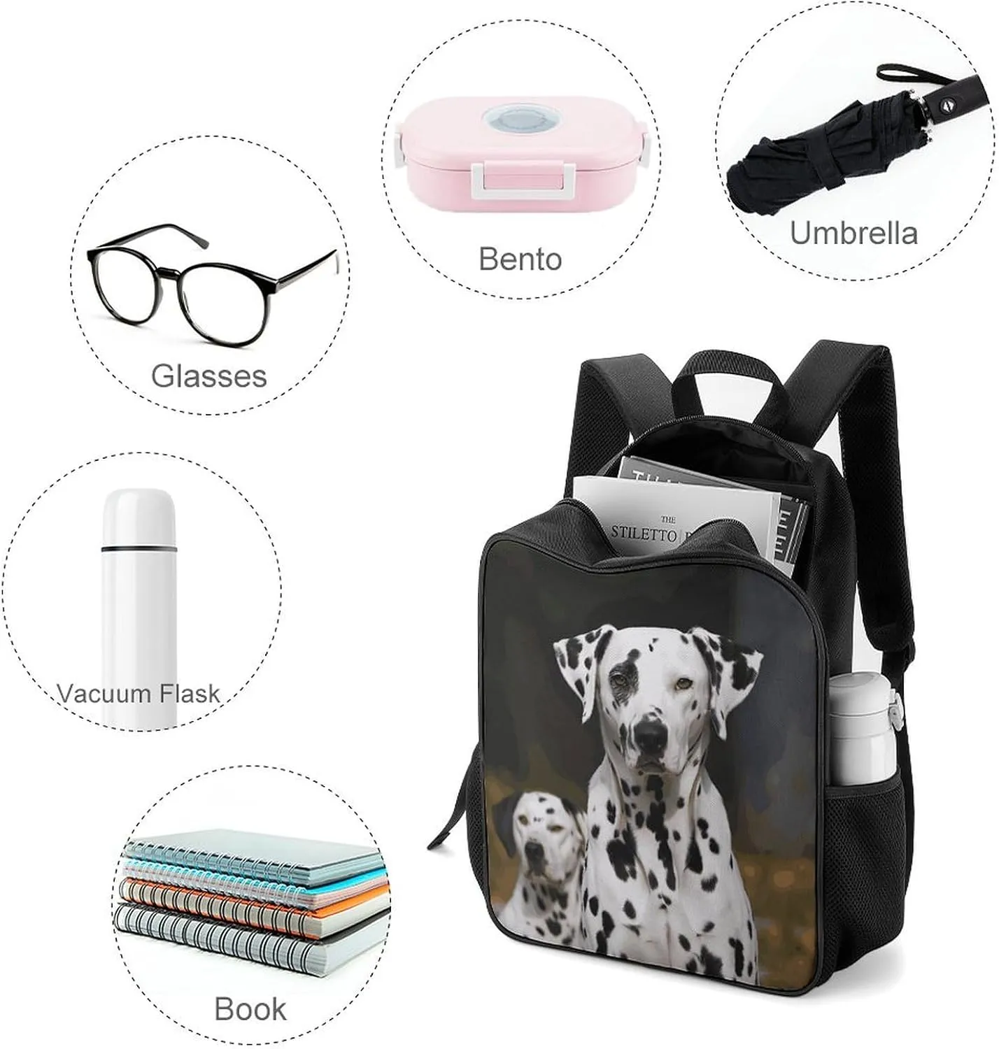 Lightweight Backpacks Cute Travel Bag Durable Dalmatian Dog Printing Small Travel Backpack For Women & Men