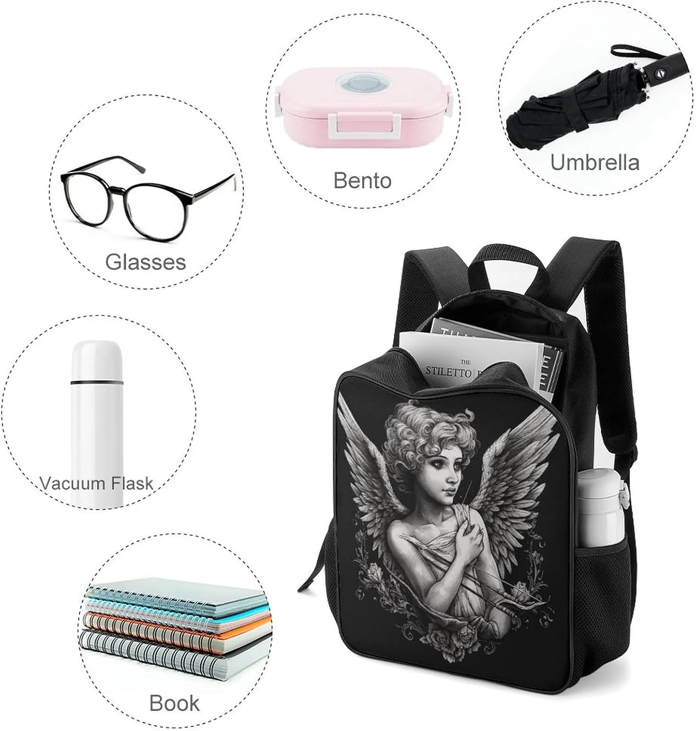 Lightweight Backpacks Cute Travel Bag Durable Fairy Portrait Printing Small Travel Backpack For Women & Men
