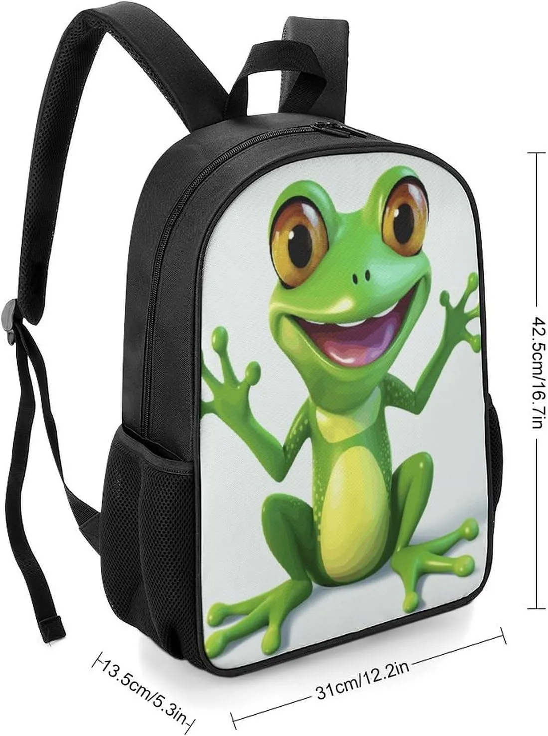 Lightweight Backpacks Cute Travel Bag Durable Green Frog Printing Small Travel Backpack For Women & Men