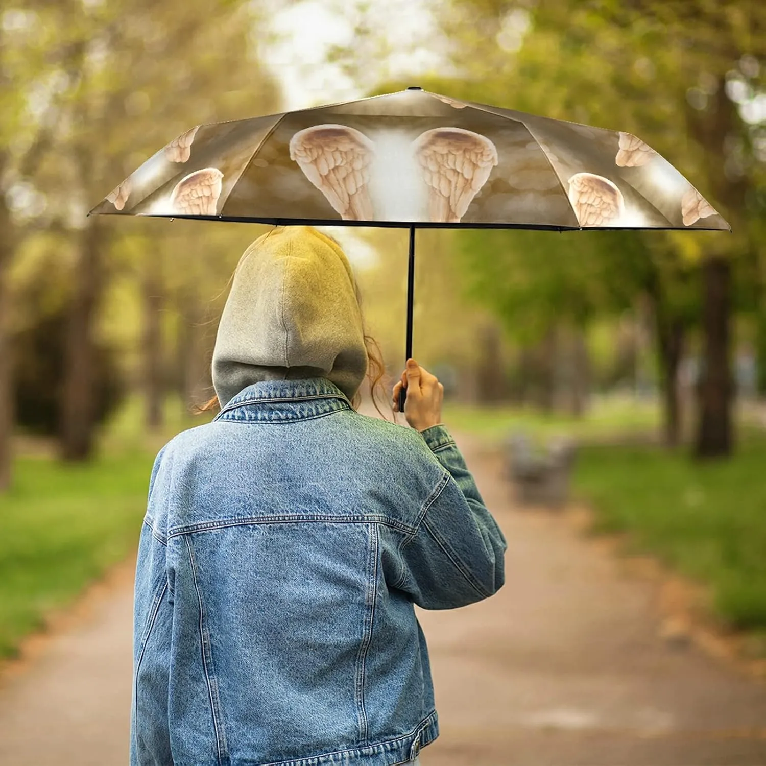 Lightweight Folding Umbrella, Portable Sun Travel Parasol, Compact Anti-UV Strong Rain Umbrella