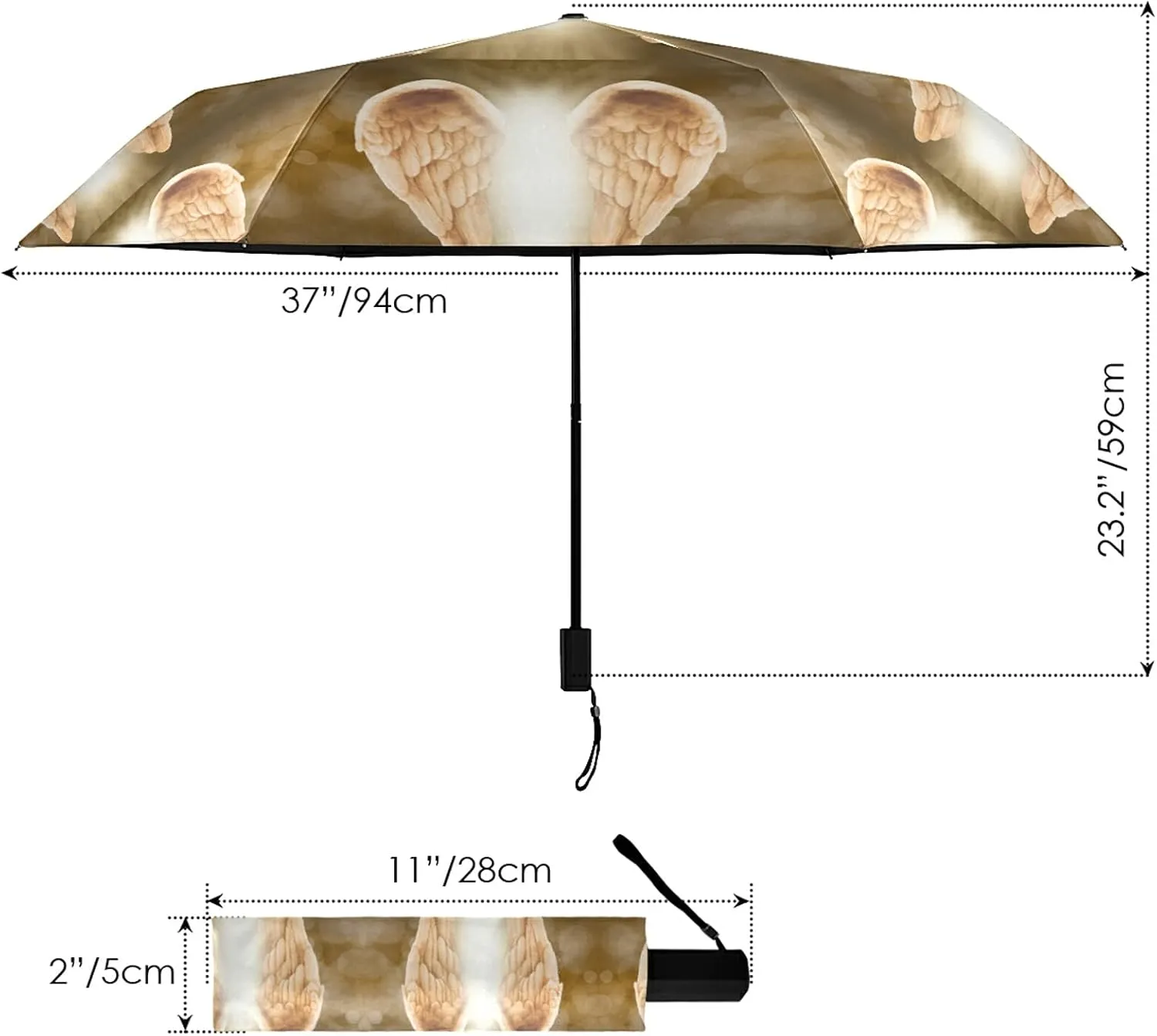 Lightweight Folding Umbrella, Portable Sun Travel Parasol, Compact Anti-UV Strong Rain Umbrella