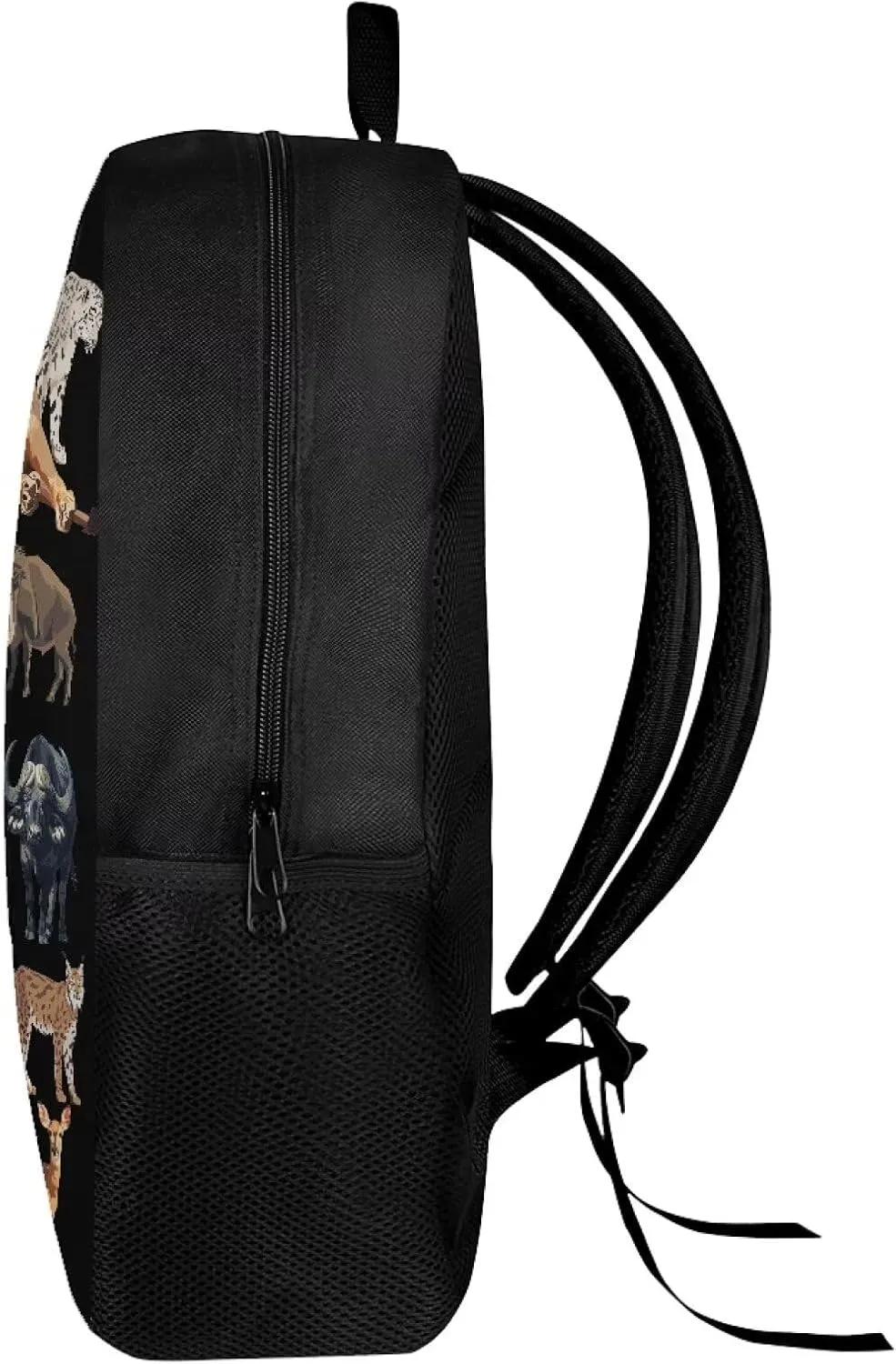 Lion Cheetah Panda Tiger Print Kids Backpack for Boys Girls Elementary Cute Zoo Animal School Bag 17 inch Multifunctional Large Capacity Durable Travel Backpack
