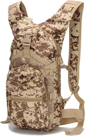 liuwei Military Molle Tactical Backpack,Outdoor Travel 15L Waterproof Oxford MOLLE Army Backpack, Breathable daypack Bag for Climbing Trekking Hiking Sports,Desert digital