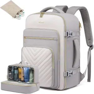 LOVEVOOK Large Travel Backpack for Women, Carry On Bag Flight Approved, 40L TSA Personal Item Travel Bag with 3 Packing Cubes, Waterproof 17 Inch Laptop Hiking Casual Backpack