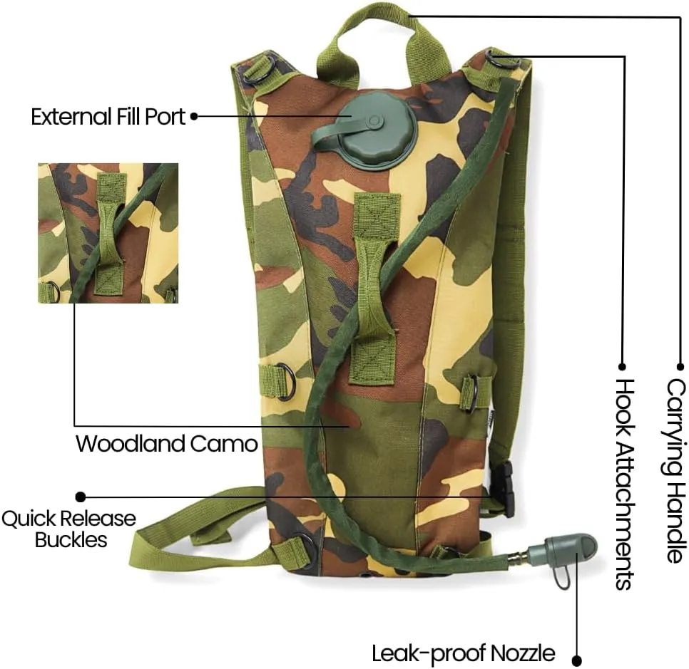M MCGUIRE GEAR Hydration Backpack, with 3L/100 oz. Hydration Pack, Water-Resistant Nylon Hiking Pack with Water Bladder for Running, Cycling, and Biking