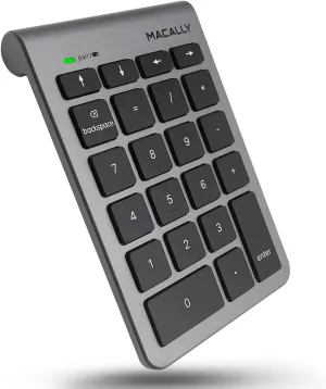 Macally Bluetooth Number Pad for Laptop - Wireless Numeric Keypad - 35-Key Numeric Keypad for Data Entry, Numpad