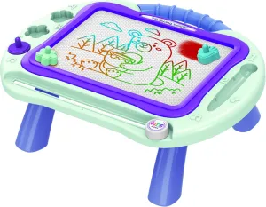 Magnetic Drawing Board for Kids — 2 in 1 Erasable Table & Portable Doodle Pad with Color Zones, Pen & Stamps – Travel Learning Toy, Gift for Boys & Girls Ages 3 