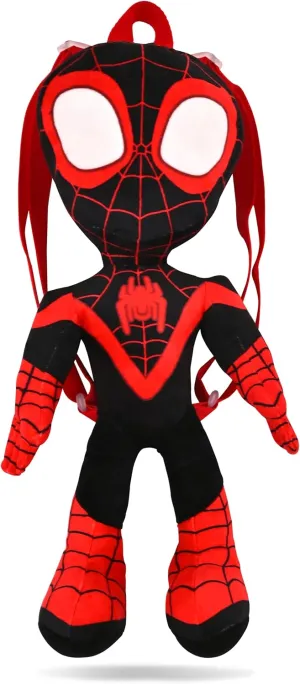 Marvel Spidey and his Amazing Friends Boys' Kids Plush Toy Backpack - 18 Inch, Adjustable Straps, Zipper Closure (Spin)