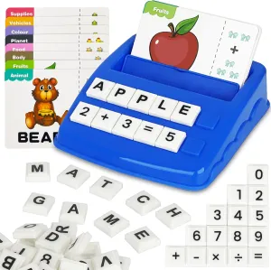 Matching Letter Game, Alphabet Spelling Games for Kids Ages 3-5, 2 in 1 Math Number Words Puzzle Montessori Tool Early Learning Educational Gift Toys for 3 4 5 6 7 Year Old Kids