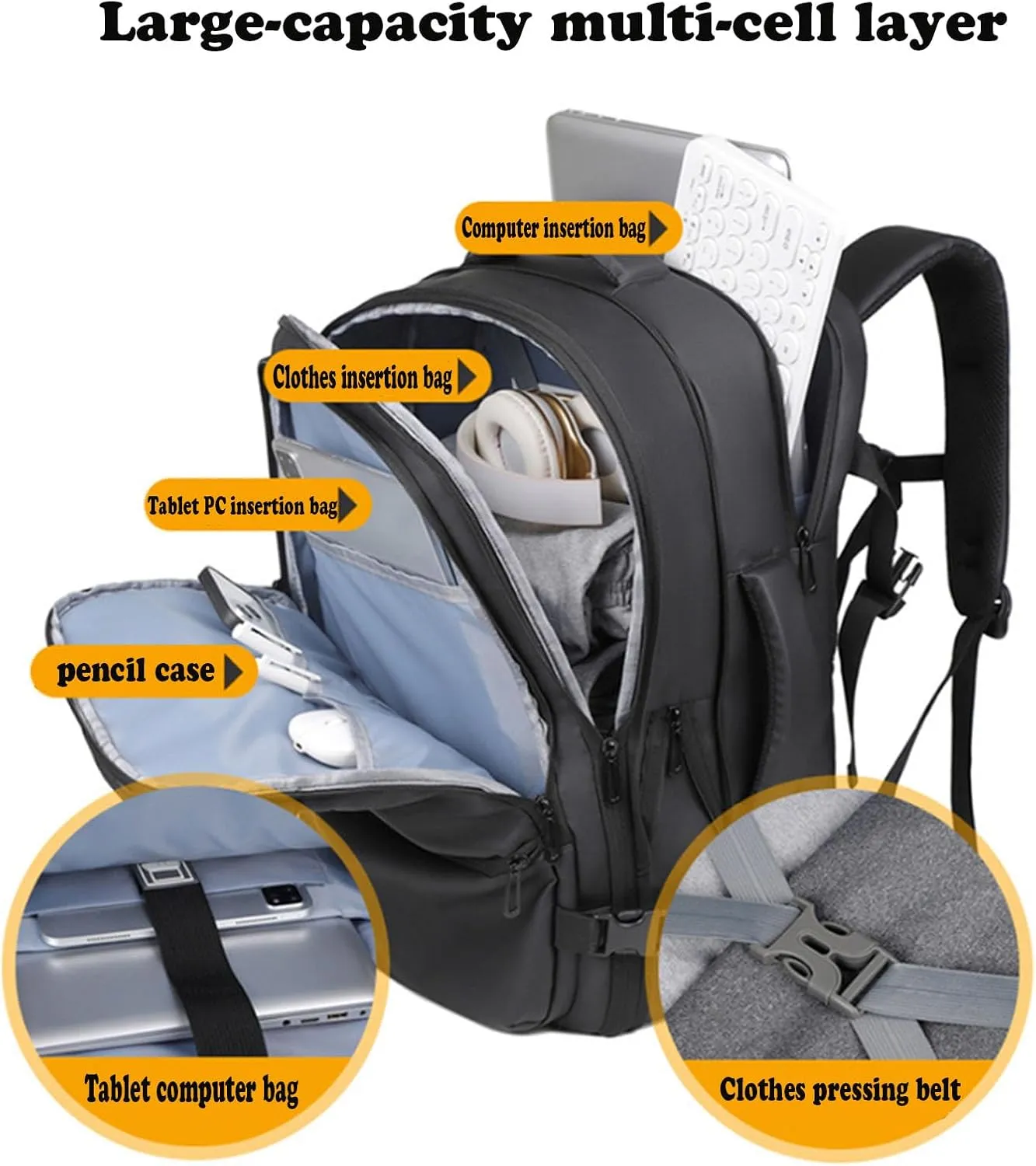 Men's And Women's Travel Backpacks Portable Backpacks Fashion Large Capacity Expandable Usb Rechargeable Travel Backpacks