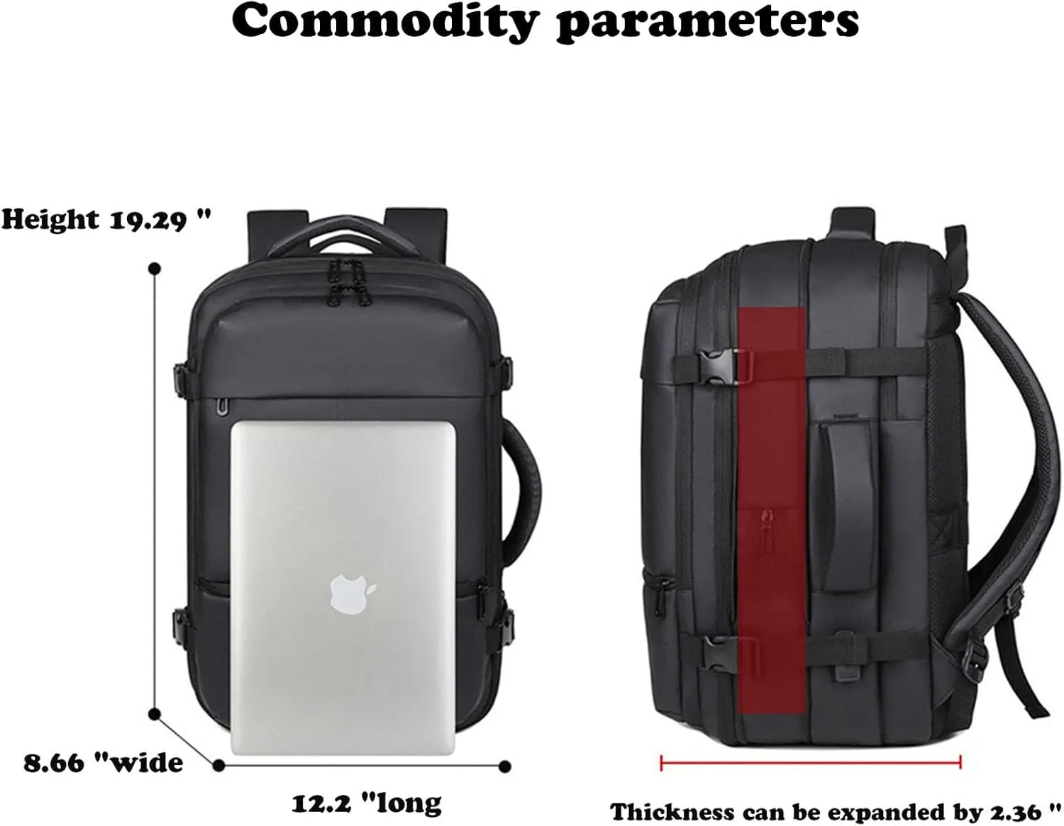Men's And Women's Travel Backpacks Portable Backpacks Fashion Large Capacity Expandable Usb Rechargeable Travel Backpacks