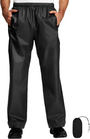 Men's Rain Pants, Waterproof Lightweight Outdoor Trousers for Hiking Fishing Windproof Rain Over Pants