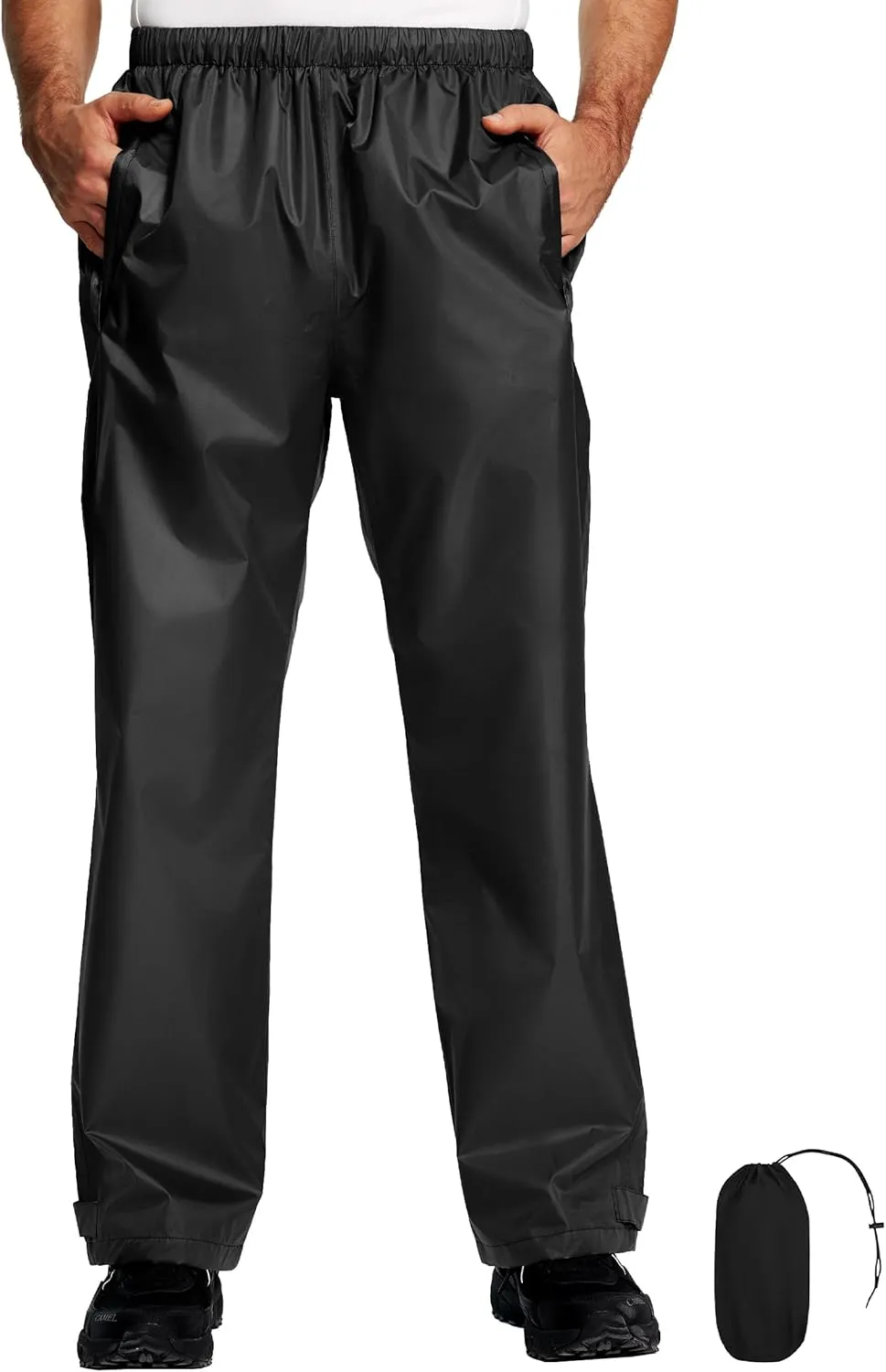Men's Rain Pants, Waterproof Lightweight Outdoor Trousers for Hiking Fishing Windproof Rain Over Pants