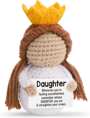 Mini Funny Positive Crown Daughter Gifts from Mom Dad, Graduation Birthday Mothers Day Christmas Easter Basket Stuffers for Year Old Little Kids Teens Adults Bonus Daughter in Law from Mother Father