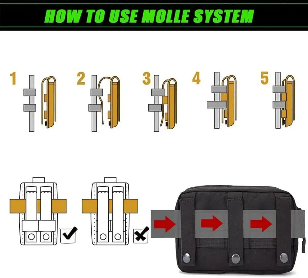 Molle Waist Pouch EDC Tool First Aid Bag Outdoor Sports Camping Hiking Hunting Phone Holder Dump Pack