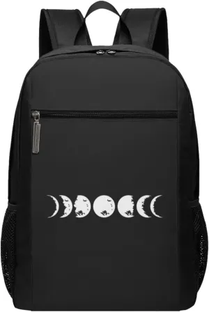 Moon Phases Travel Laptop Backpack, Business Anti Theft Slim Sturdy Laptops Backpacks, College Computer Bag Gift for Men & Women Fits 17 Inch Notebook,Black