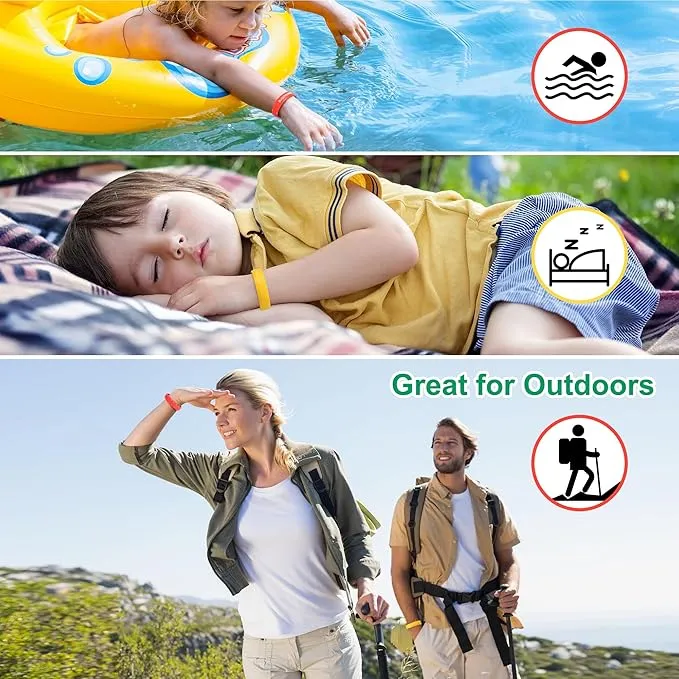 Mosquito Repellent Bracelets, 6 Pack Silicone Mosquito Repellent Wristbands, DEET-Free Insect & Bug Repellent Wrist Bands for Adults and Kids Indoor Outdoor