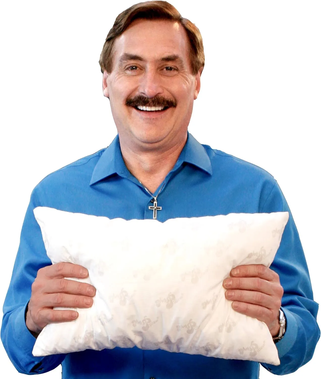 MyPillow Multi-Use Travel Pillow Compact Pillow for On-The-Go Comfort and Sleeping, Portable, Compact, Washable Pillow for Adult and Kids Neck Support [Blue Stripe]