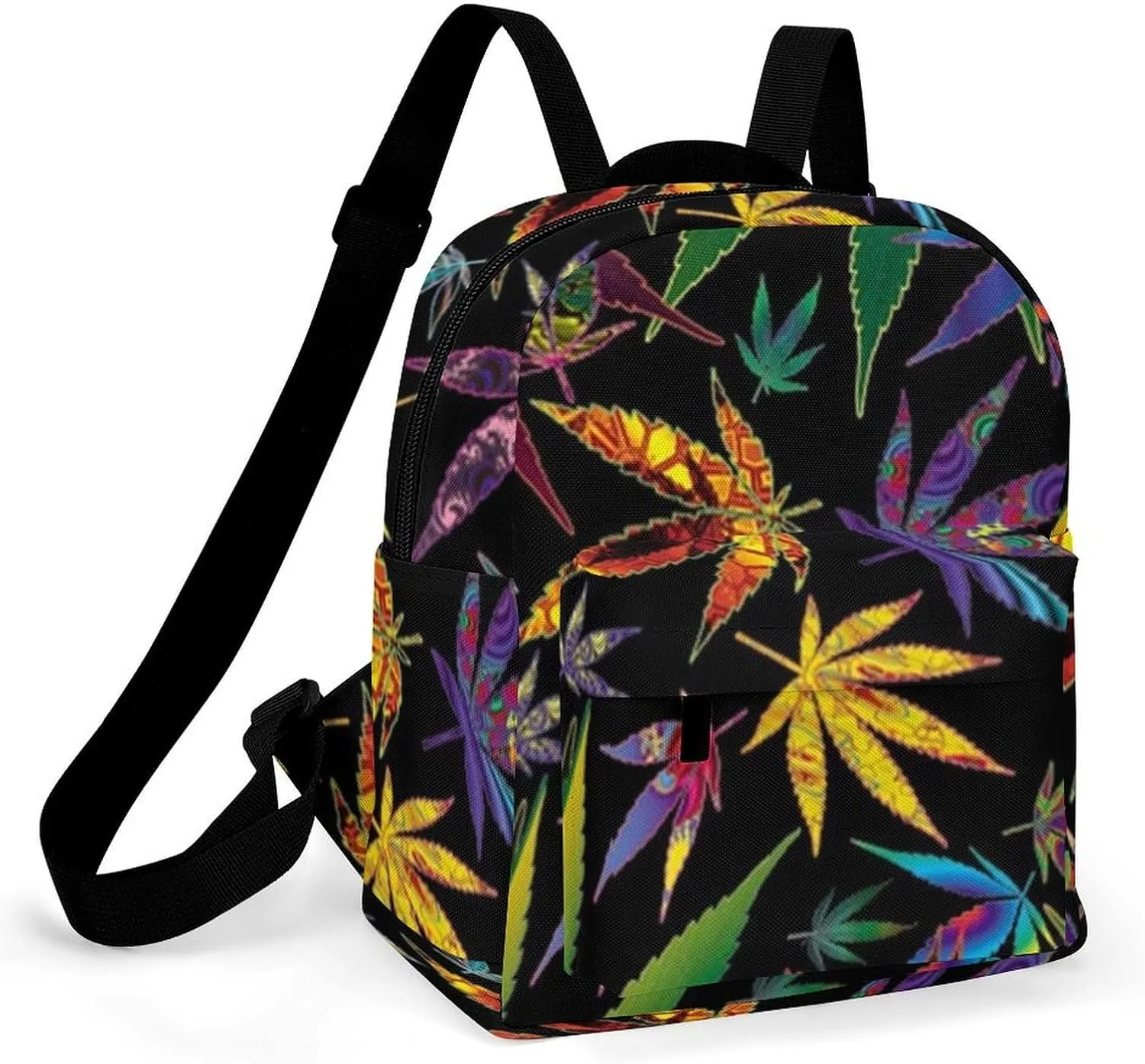 New Type of Weed Leaf Printing Casual Women's Backpack, Lightweight, Waterproof, Versatile Daily Bag