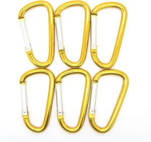 ONDEPOT 50 Pack of 3 Carabiner Spring Belt Clip Large Snap Key Ring Key Chain Hook 75mm Aluminum (Gold 3" (50 Pack))