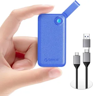 ORICO 2TB Portable SSD, Up to 2000MB/s, USB 3.2 Gen 2x2, Ultra-Mini, Compact with 2 in 1 USB C Cable, External Solid State Drives, Reliable Storage for USB C Smartphone, Tablet, PC - B20