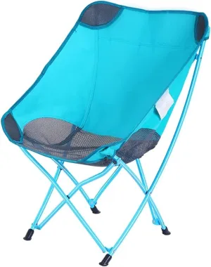 Outdoor Camping Chair Ultralight with Mesh Stitching Compact Folding Backpacking Seat Stool Large Back Storage Pocket Portable Lawn Chairs