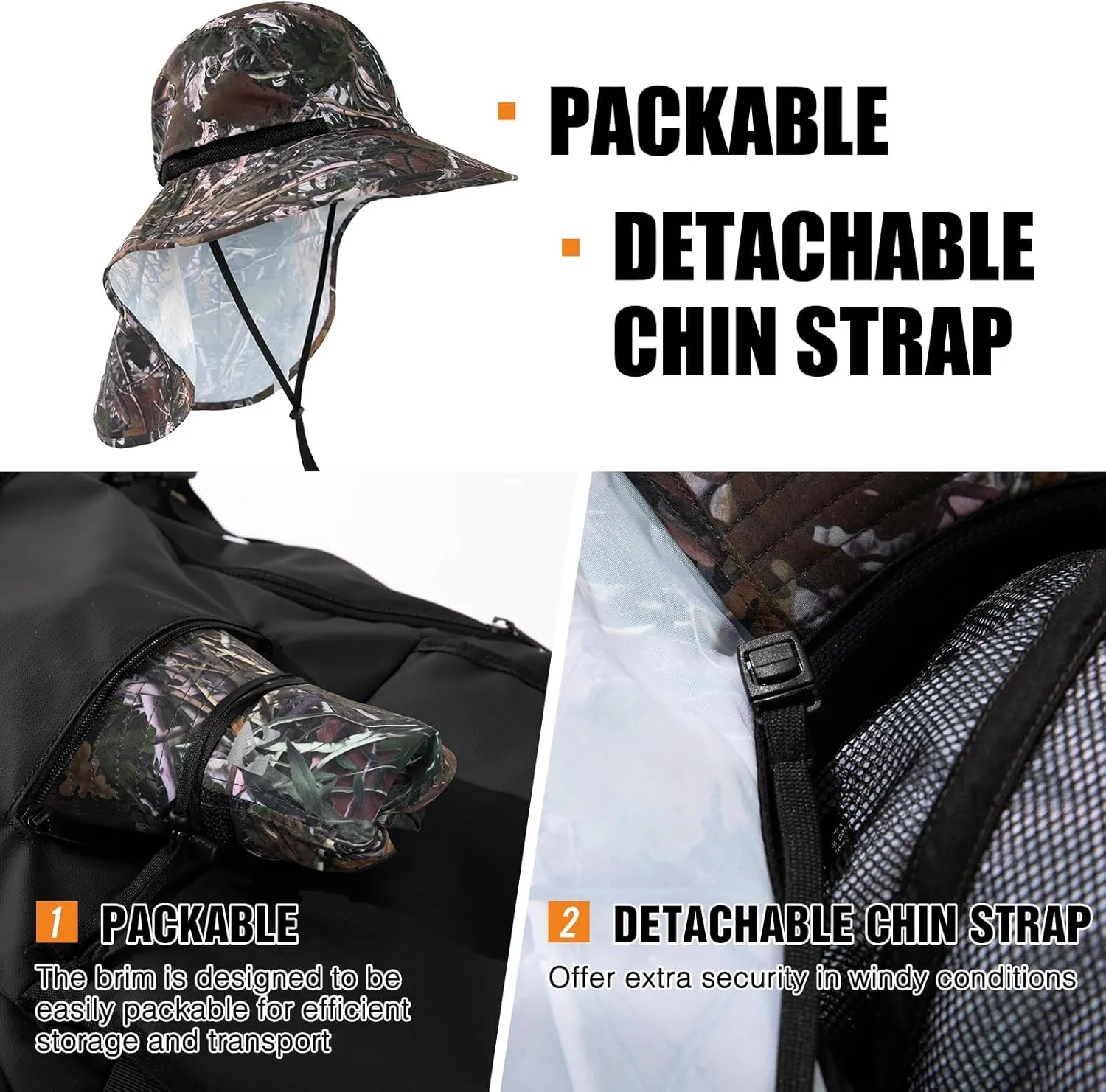 Oversized XL XXL Mens Sun Hat Big Head Neck Flap Shade Waterproof UPF50  Wide Brim Hat Fishing Safari Hiking