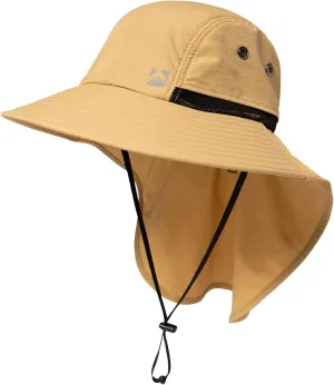 Oversized XL XXL Mens Sun Hat Big Head Neck Flap Shade Waterproof UPF50  Wide Brim Hat Fishing Safari Hiking