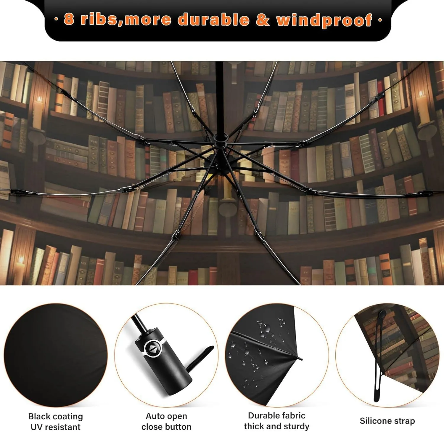 Oyihfvs Automatic Umbrella, Folding Umbrella Reinforced Anti-UV Sun rain Auto Open/Close