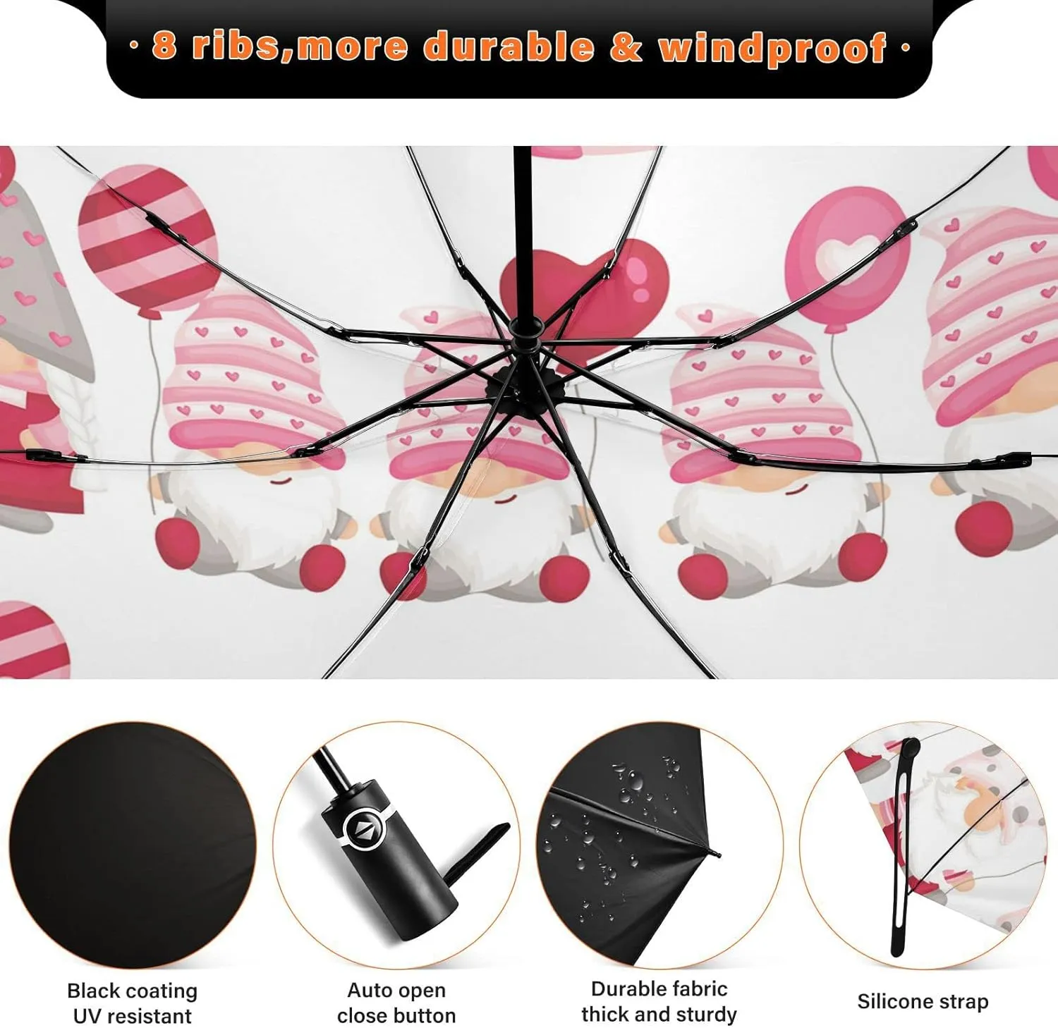 Oyihfvs Automatic Umbrella, Folding Umbrella Reinforced Anti-UV Sun rain Auto Open/Close
