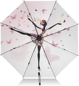 Oyihfvs Automatic Umbrella, Folding Umbrella Reinforced Anti-UV Sun rain Auto Open/Close