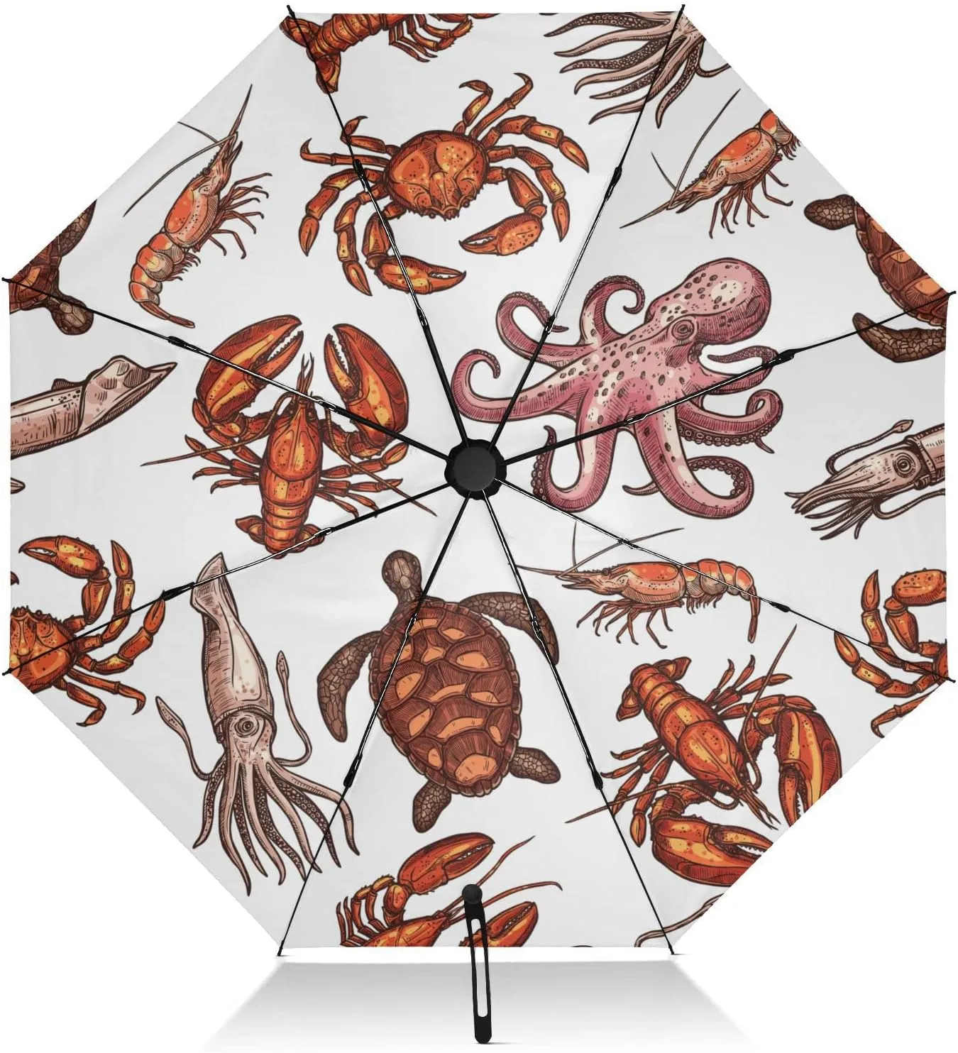 Oyihfvs Automatic Umbrella, Folding Umbrella Reinforced Anti-UV Sun rain Auto Open/Close