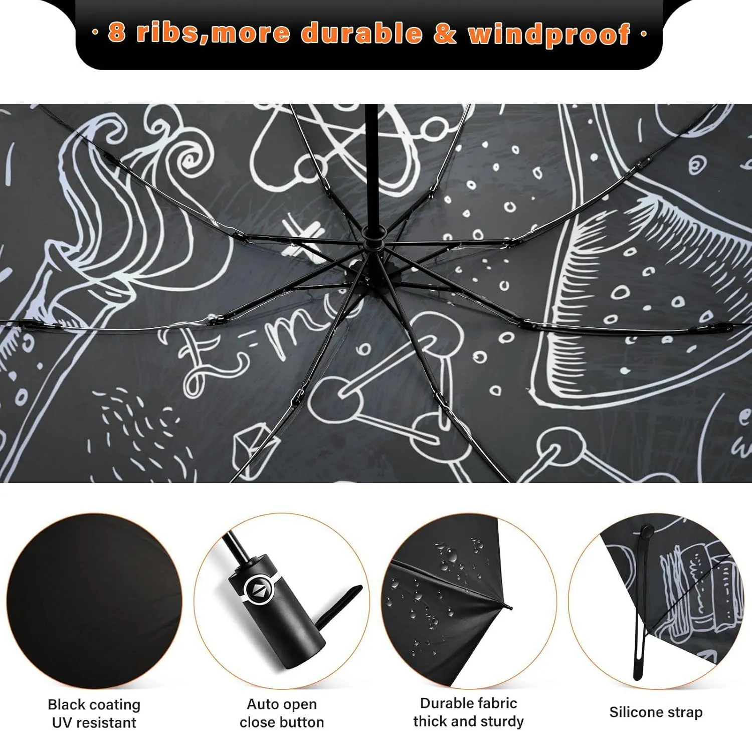 Oyihfvs Automatic Umbrella, Folding Umbrella Reinforced Anti-UV Sun rain Auto Open/Close