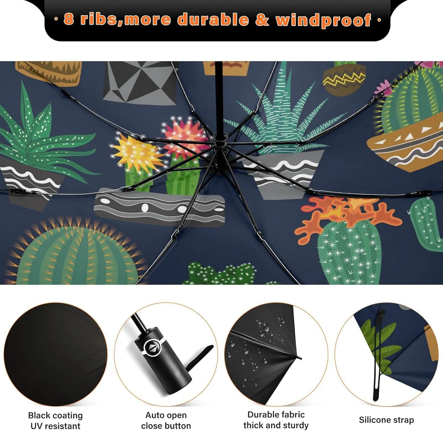 Oyihfvs Automatic Umbrella, Folding Umbrella Reinforced Anti-UV Sun rain Auto Open/Close