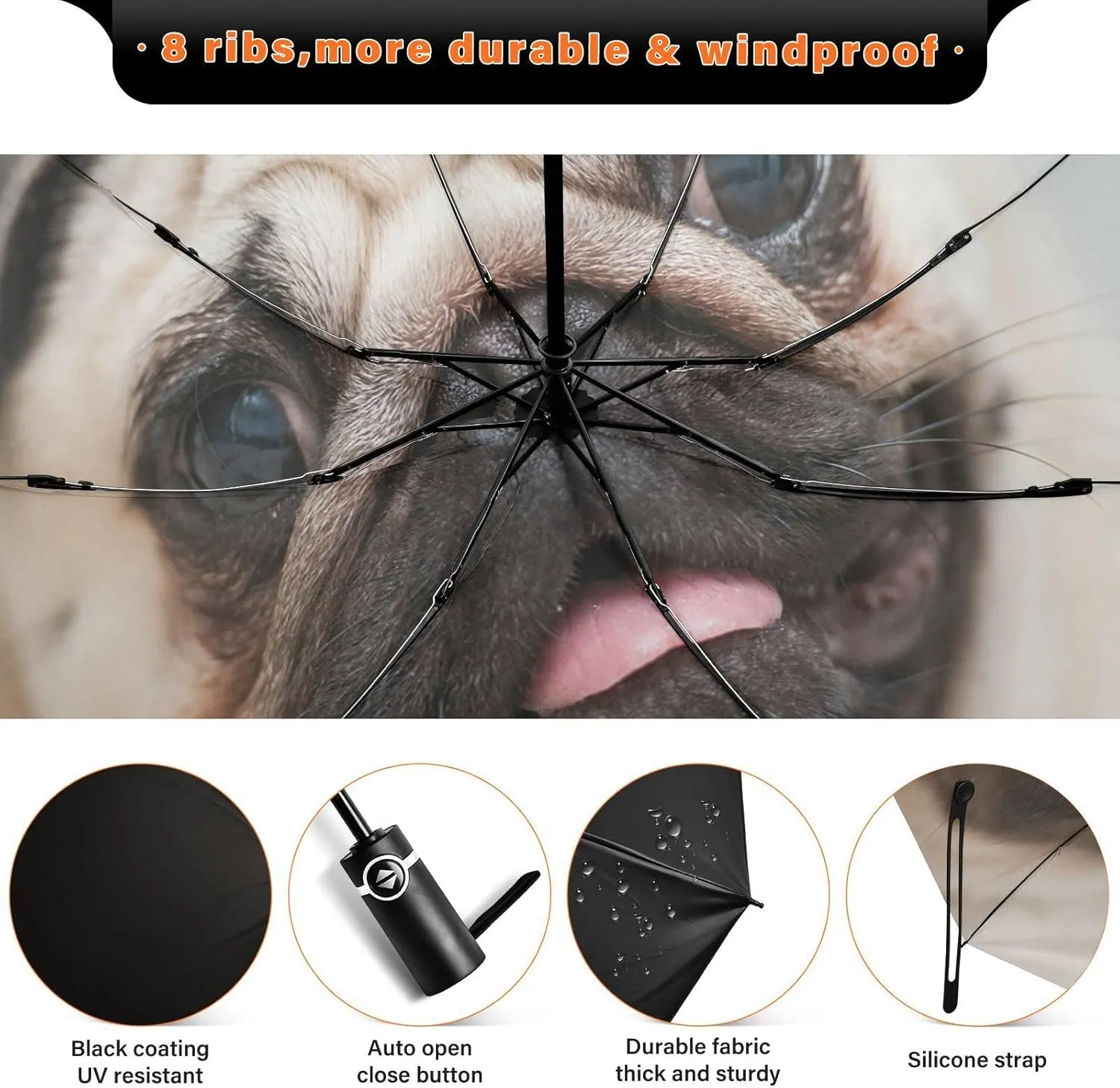 Oyihfvs Automatic Umbrella, Folding Umbrella Reinforced Anti-UV Sun rain Auto Open/Close