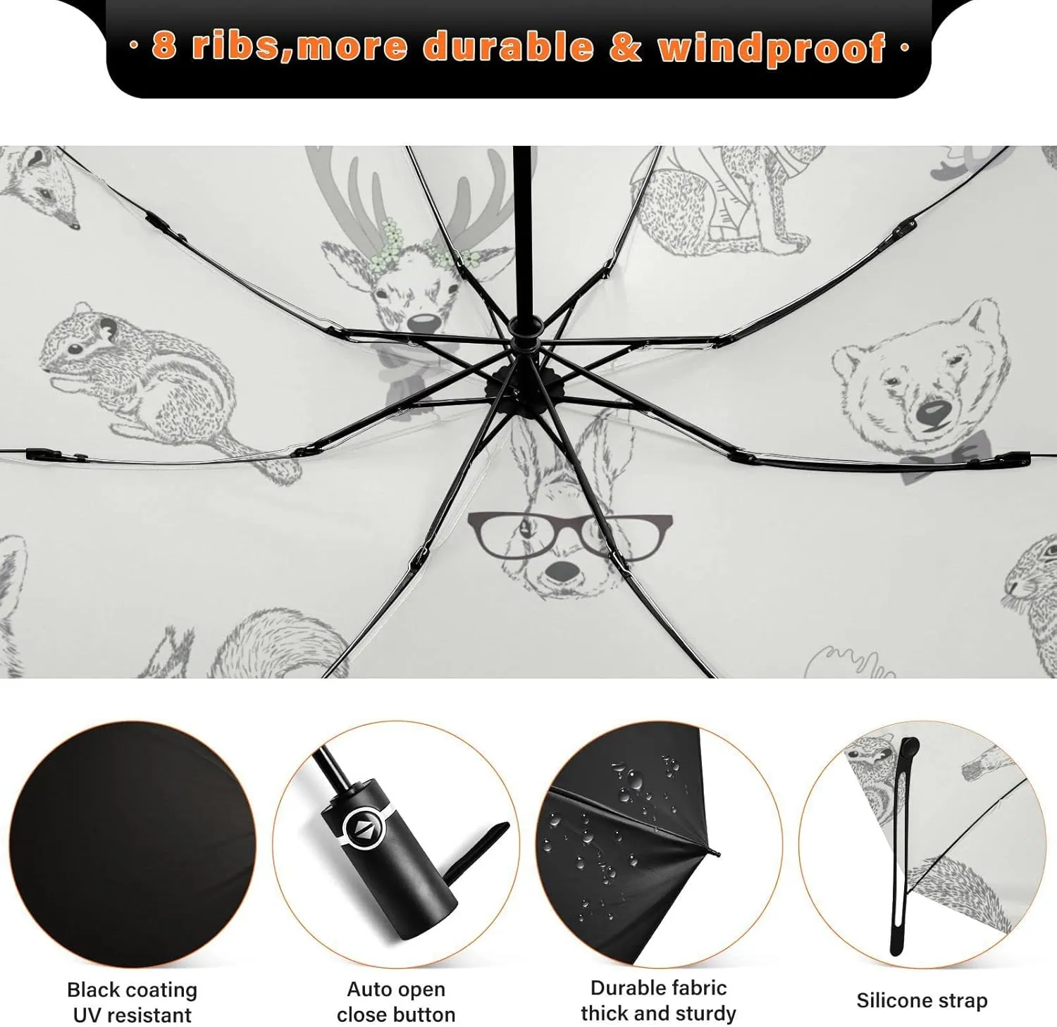 Oyihfvs Automatic Umbrella, Folding Umbrella Reinforced Anti-UV Sun rain Auto Open/Close