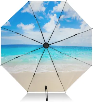 Oyihfvs Automatic Umbrella, Folding Umbrella Reinforced Anti-UV Sun rain Auto Open/Close