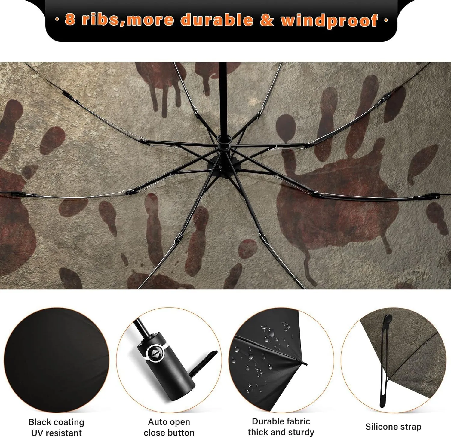 Oyihfvs Automatic Umbrella, Folding Umbrella Reinforced Anti-UV Sun rain Auto Open/Close