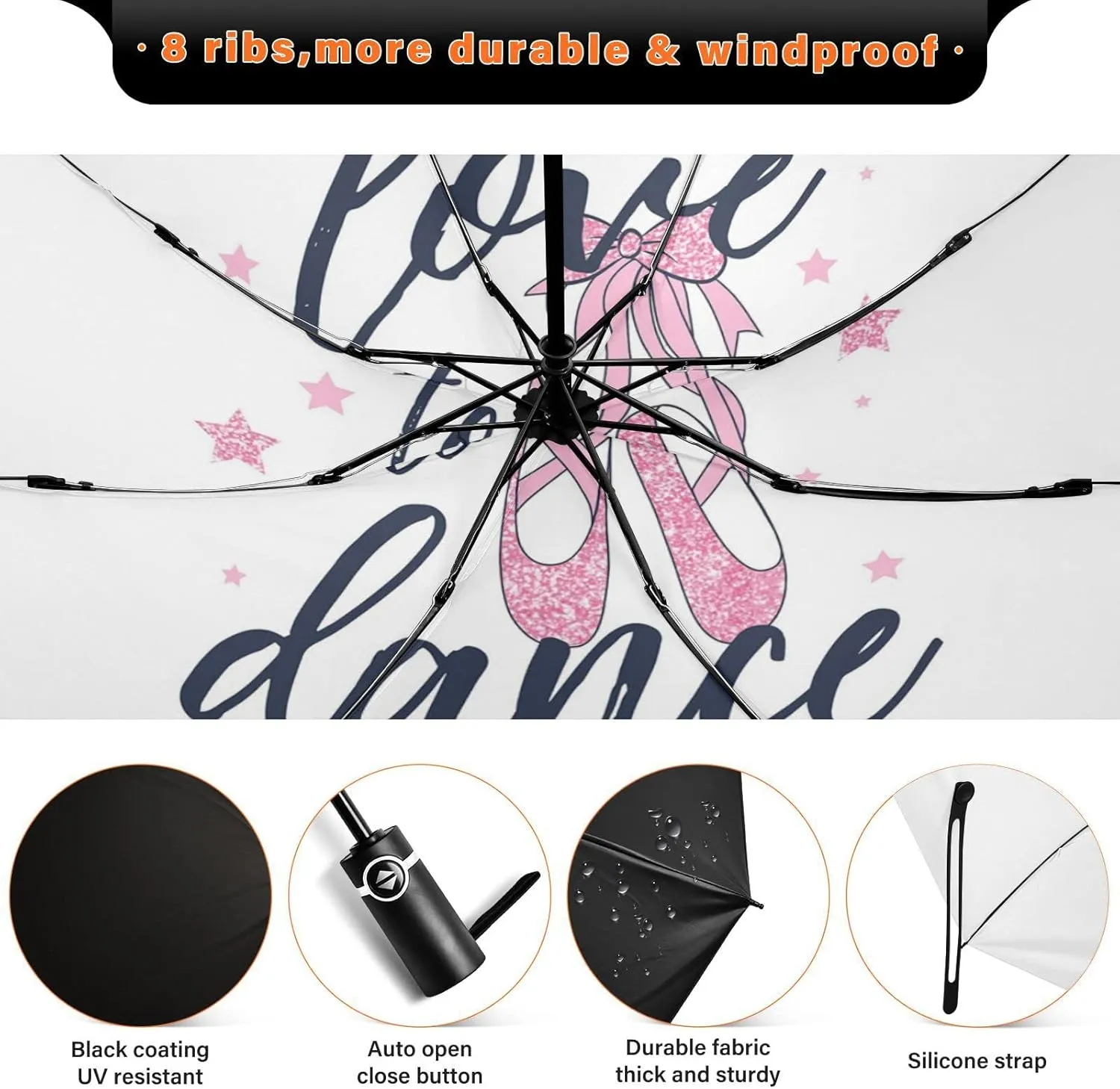 Oyihfvs Automatic Umbrella, Folding Umbrella Reinforced Anti-UV Sun rain Auto Open/Close